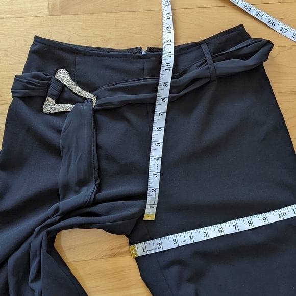 JOSEPH Ribkoff Wide Leg black pants Belted Pants size 8 T8 - Picture 5 of 10